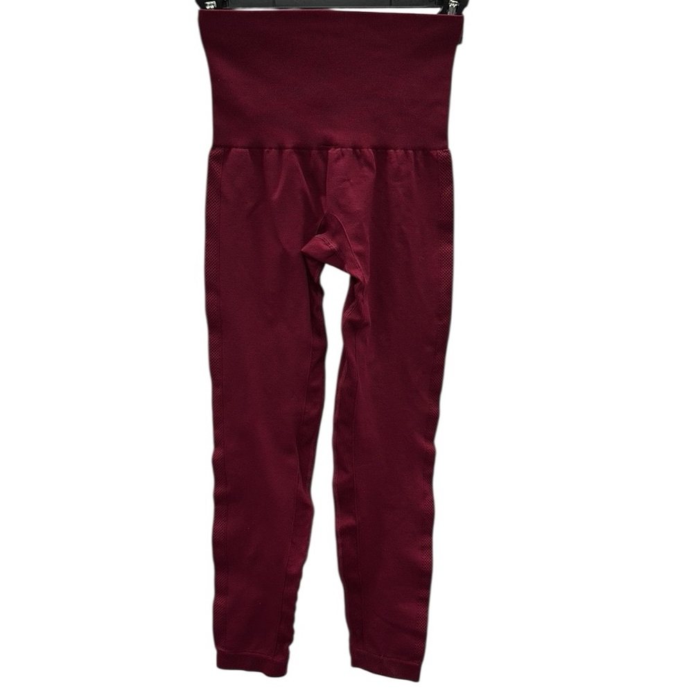 Homma Burgundy Shape Wear Belly Control Leggings Nylon Spandex Blend Women Small